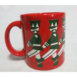 Waechtersbach Christmas Red Mug w/Toy Soldiers Made in West Germany 4"x3.5"